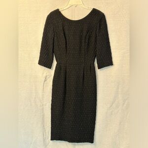 Vintage Black Textured Fabric Dress